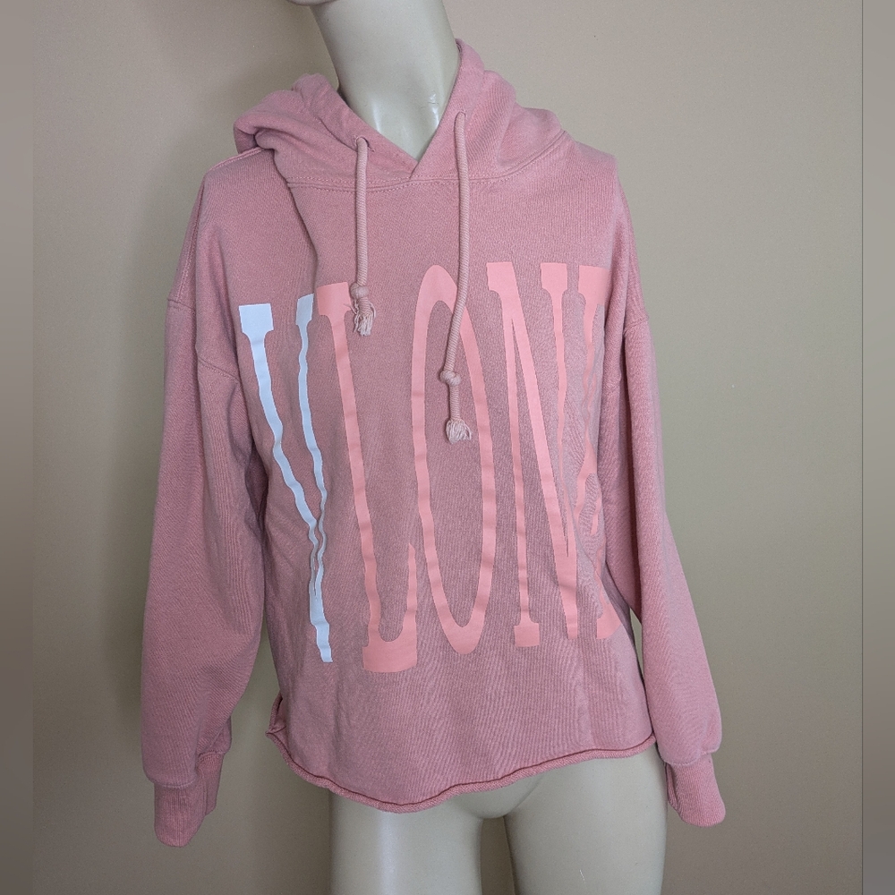 VLONE Graphic Print 100% Cotton Blush Pink Hoodie Sweatshirt Women's Small